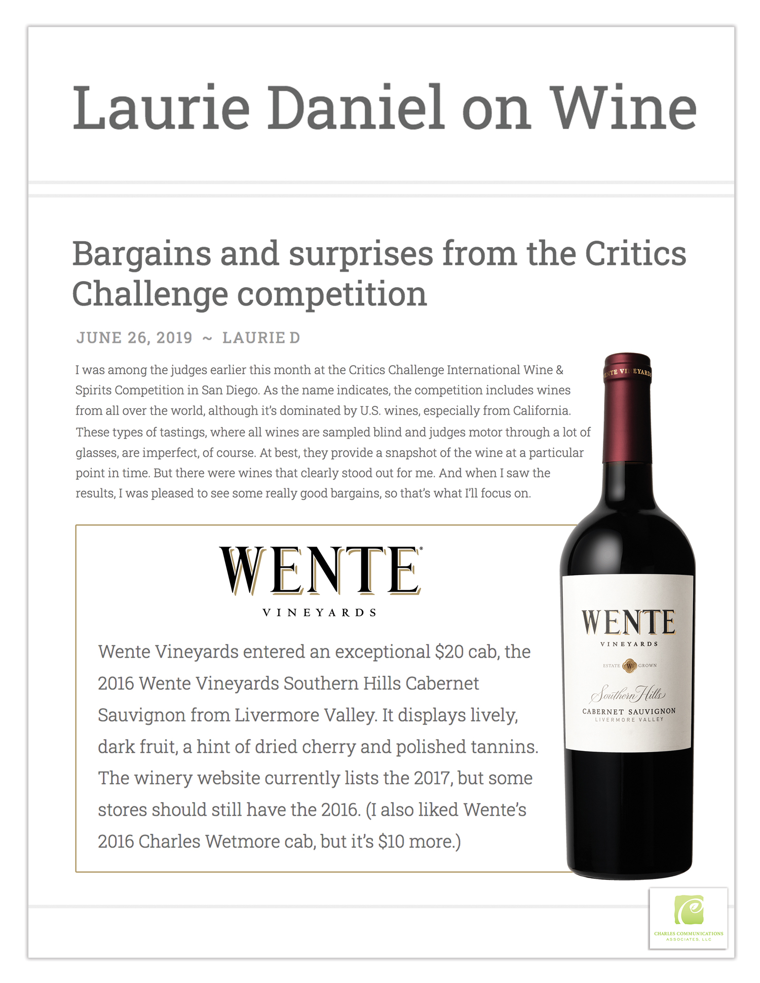 Laurie Daniel On Wine
