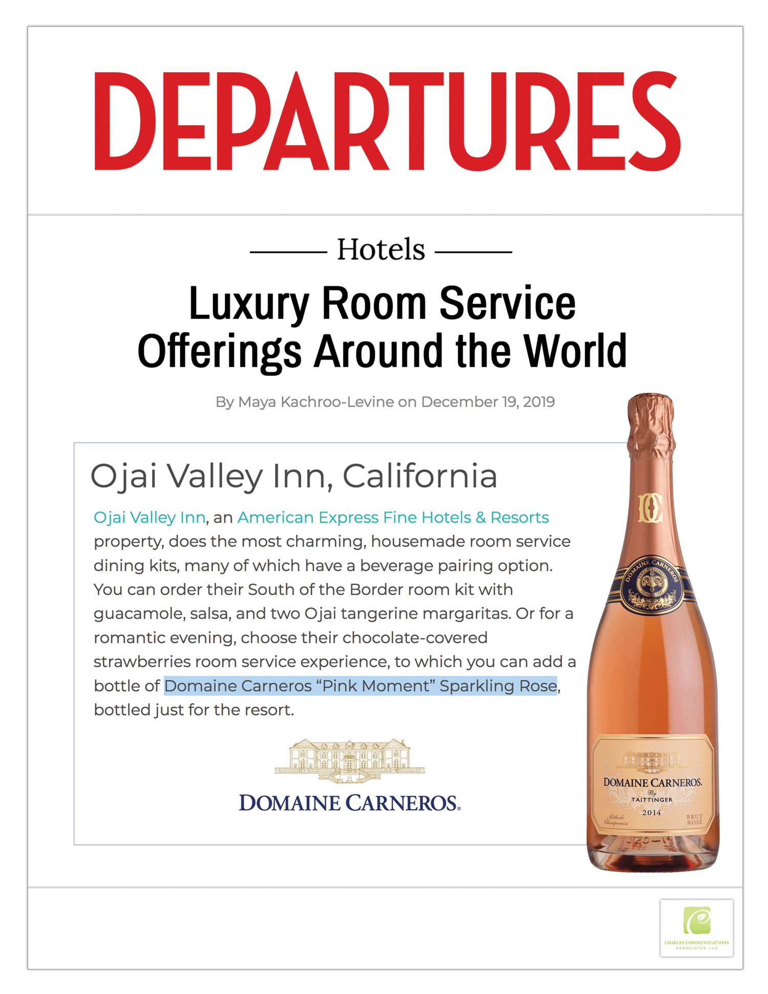 Carneros Departures