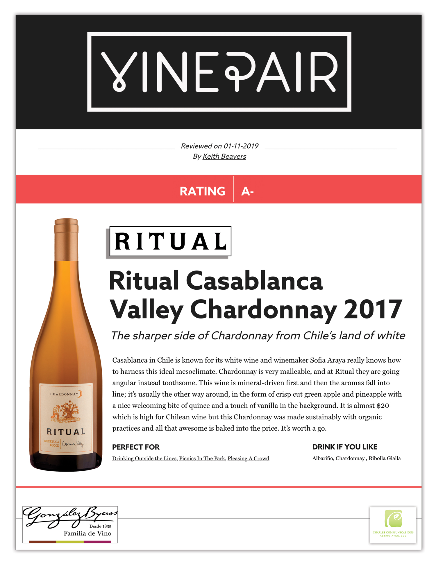 Vinepair - Ritual Chardonnay