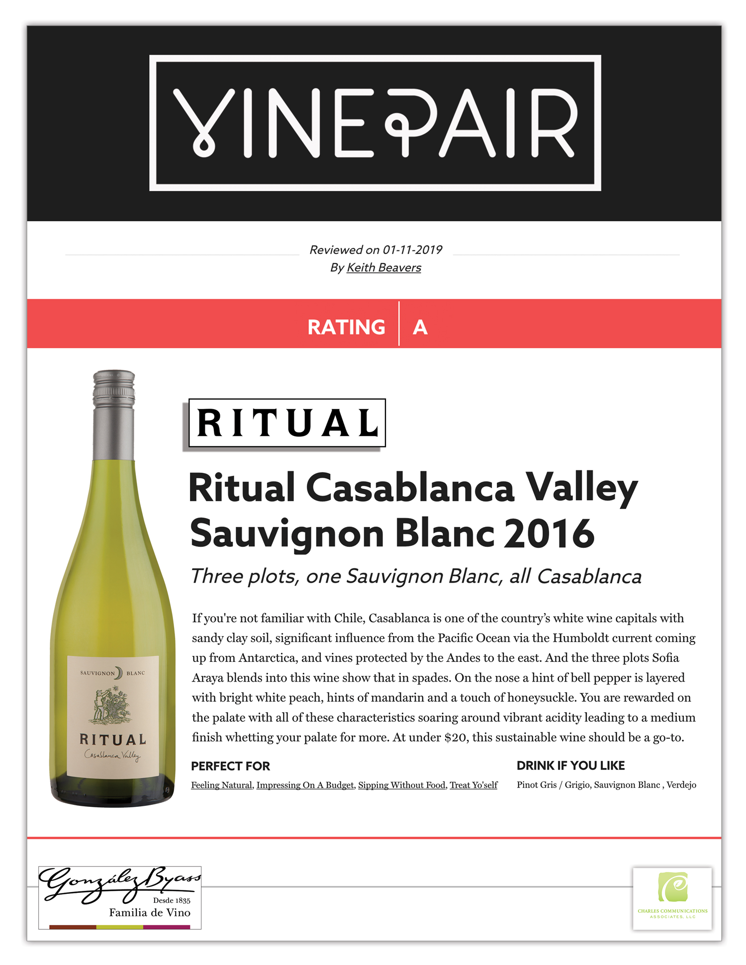 Vinepair - Ritual Sauvignon Blanc