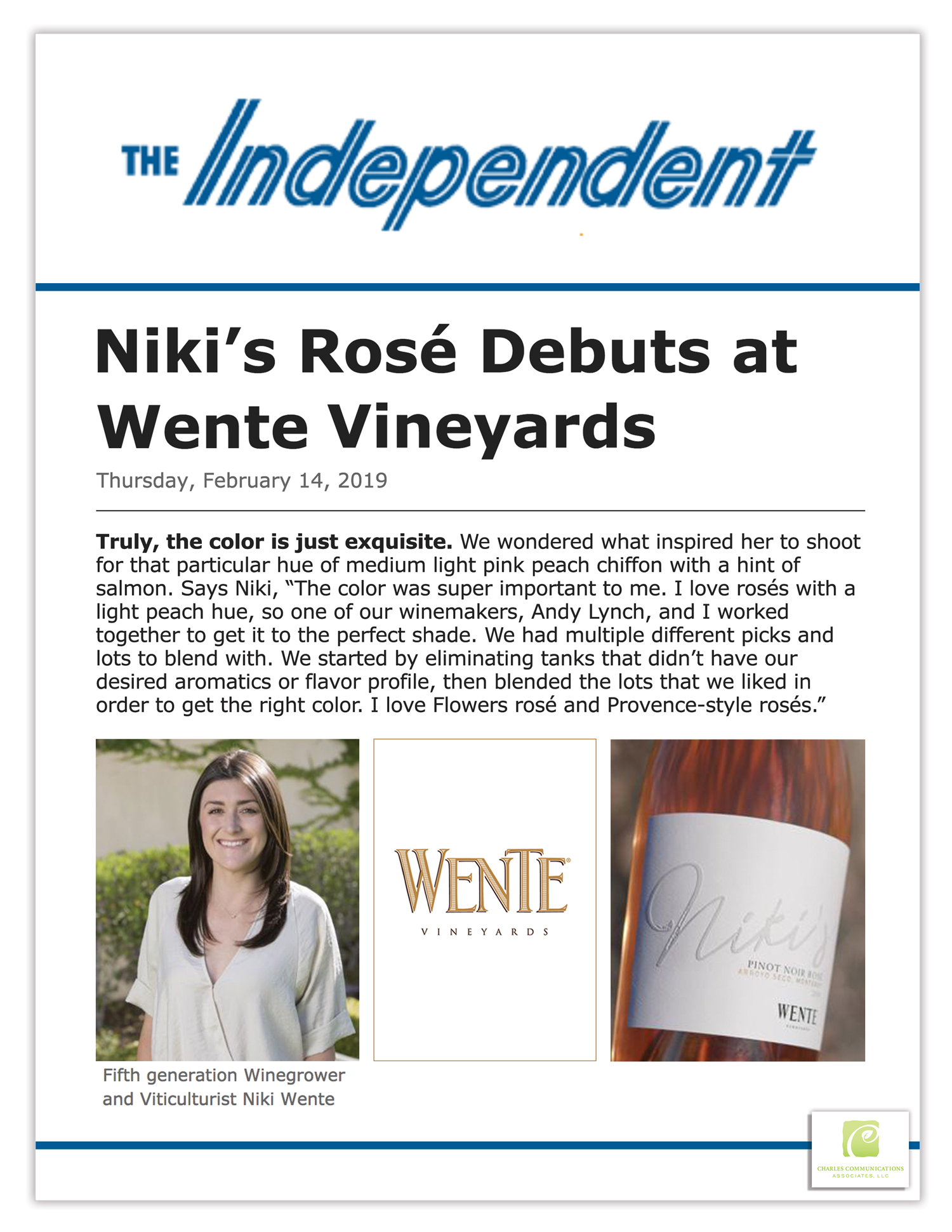 Wente Family Estates Promotes Fifth-Generation Winegrower Niki